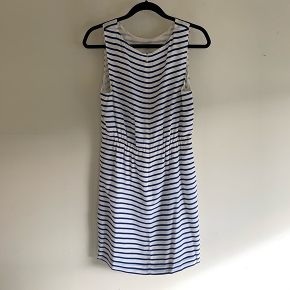 J. Crew Silk Striped Blue and White Dress - Picture 5 of 6